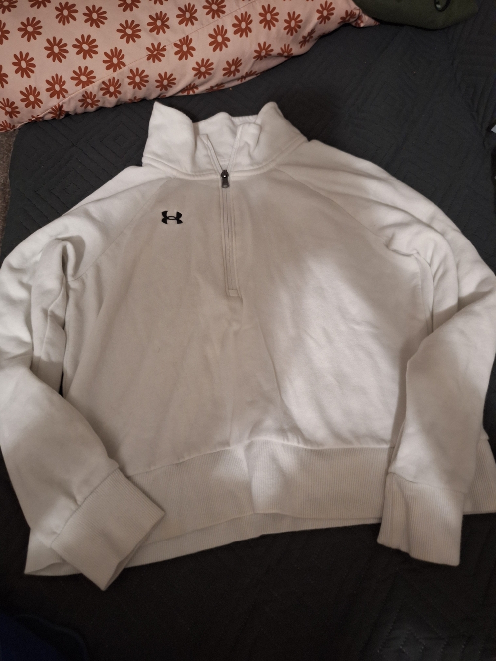 Under Armour White Quarter-Zip Turtleneck Pullover